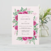 Invitation Hot Pink Graceful Spring Wedding (Debout devant)