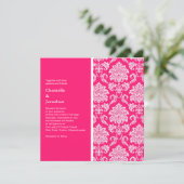 Invitation Hot Pink Mariage damassé (Debout devant)