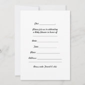 Invitation Hot Pink Paris Tour Eiffel Baby shower (Dos)