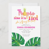 Invitation Hot Pink Tropic Comme c'est Hot Bachelorette Party (Devant)
