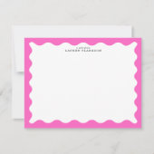 Invitation Hot Pink Wavy Frame Note Card (Devant)