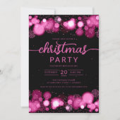 Invitation Hot Pink Winter Wonderland Entreprise Noël (Devant)