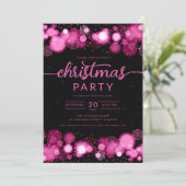 Invitation Hot Pink Winter Wonderland Entreprise Noël (Debout devant)