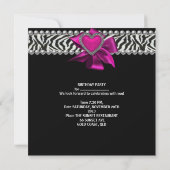 Invitation Hot rose 30e fête d'anniversaire Zebra Black (Dos)