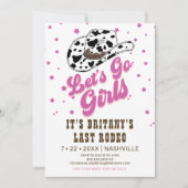 Invitation Hot rose Allons-y Filles Bachelorette Party (Devant)