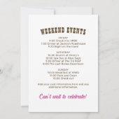 Invitation Hot rose Allons-y Filles Bachelorette Party (Dos)