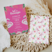 Invitation Hot rose Any Age Flamant rose Flamingle Anniversai