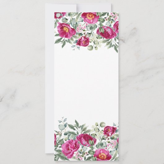 Invitation Hot rose Aquarelle Peonies 50e anniversaire (Dos)