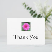 Invitation Hot rose Crysanthemem Floral Merci Notes (Debout devant)