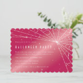 Invitation Hot Rose Diamond Spider Web Halloween Party (Debout devant)