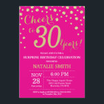 Invitation Hot rose et or Surprise 30e Anniversaire Diamond<br><div class="desc">Surprise 30e anniversaire Invitation avec Hot Pink et Gold Parties scintillant Arrière - plan diamant. Confetti d'or. Anniversaire adulte. Hommes ou Femmes Anniversaire. Pour plus de personnalisation,  cliquez sur le bouton "Customiser" et utilisez notre outil de conception pour modifier ce modèle.</div>