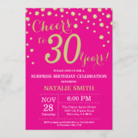 Hot rose et or Surprise 30e Anniversaire Diamond