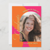 Invitation Hot Rose et Orange Arch Photo Party (Devant)