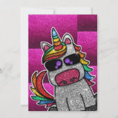 Invitation Hot rose fête d'anniversaire Rainbow Parties scint (Devant)