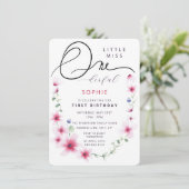 Invitation Hot rose Fleur sauvage Wreath One-derful Girl Part (Debout devant)