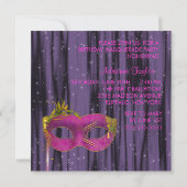 Invitation Hot rose Fuchsia Black violet mascarade (Dos)