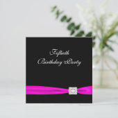 Invitation Hot rose Fuchsia Classy 50e fête d'anniversaire (Debout devant)