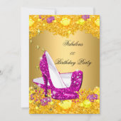 Invitation Hot rose Gold Parties scintillant talons hauts Fab (Devant)