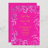 Invitation Hot rose Gypsophila Mix et Match Mariage Invitati (Devant / Derrière)