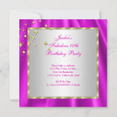 Invitation Hot rose High Talons Silver Femme fête d'anniversa (Dos)