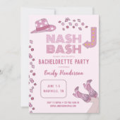 Invitation Hot rose Nash Bash Nashville Bachelorte Party (Devant)