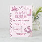 Invitation Hot rose Nash Bash Nashville Bachelorte Party (Debout devant)