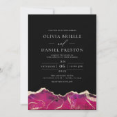 Invitation Hot Rose Or Agate Élégant Mariage moderne (Devant)