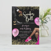 Invitation Hot rose or Basket Ball Sweet 16e anniversaire (Debout devant)