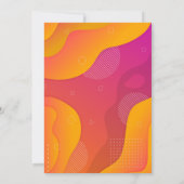 Invitation Hot rose orange coloré fête d'anniversaire (Dos)