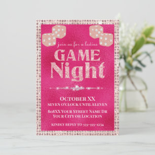 Invitation Hot Rose Parties scintillant Dice Dice Dames Jeu N