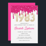 Invitation Hot rose Parties scintillant Drip 40th Birthday In<br><div class="desc">Célébrez avec ces invitations 1983 inspirées des 40ème anniversaire.</div>