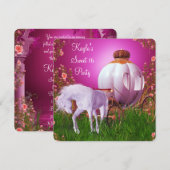 Invitation Hot rose Princess Sweet 16 Anniversaire (Devant / Derrière)