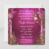 Invitation Hot rose Princess Sweet 16 Anniversaire (Dos)