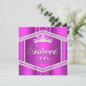 Invitation Hot rose Princess Sweet 16 Partie Diamond Trim (Debout devant)