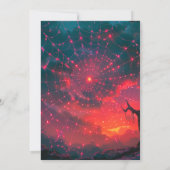 Invitation Hot rose Spiderweb Sunset Déplaisante Halloween (Dos)