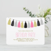 Invitation Hot rose Tassels Garland fête d'anniversaire (Debout devant)
