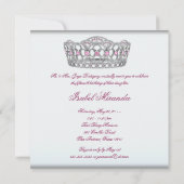 Invitation Hot rose Tiara Quinceanera 15ème parti (Dos)
