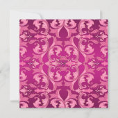 Invitation Hot rose tourbillon Damask Anniversaire Quinceañer (Dos)