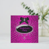 Invitation Hot rose Zebra Bachelorette (Debout devant)