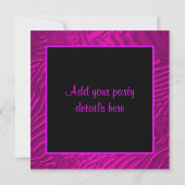 Invitation Hot rose Zebra Bachelorette (Dos)