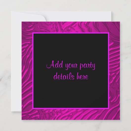 Invitation Hot rose Zebra Bachelorette (Dos)