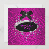 Invitation Hot rose Zebra Bachelorette (Devant)