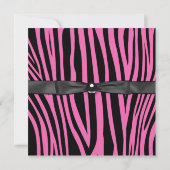 Invitation Hot rose Zebra Photo Sweet 16 Party (Dos)