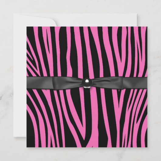Invitation Hot rose Zebra Photo Sweet 16 Party (Dos)