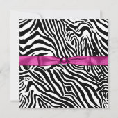 Invitation Hot rose Zebra Photo Sweet 16 Party (Dos)