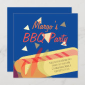 Invitation Hotdog Cookout BBQ fête d'anniversaire (Devant / Derrière)