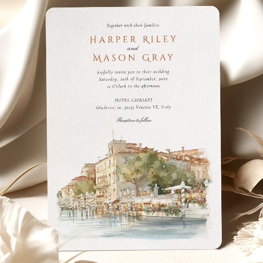 Invitation Hotel Cipriani Venice Italie Mariage