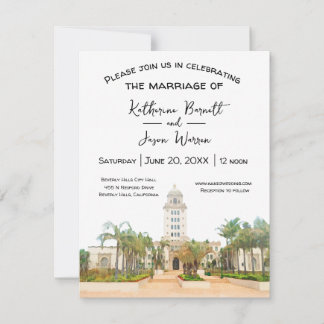 Invitation Hôtel de ville de Beverly Hills Enregistrer la dat