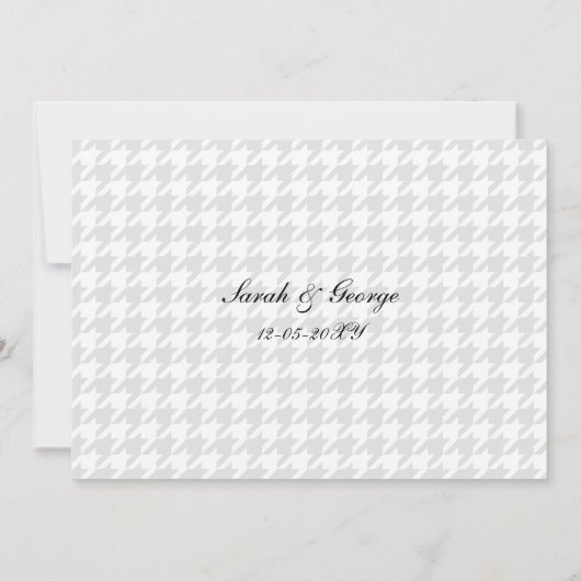 Invitation houndstooth mariage noir et blanc invite (Dos)