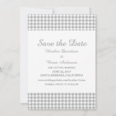 Invitation Houndstooth pour annoncer la date, Gris (Devant)